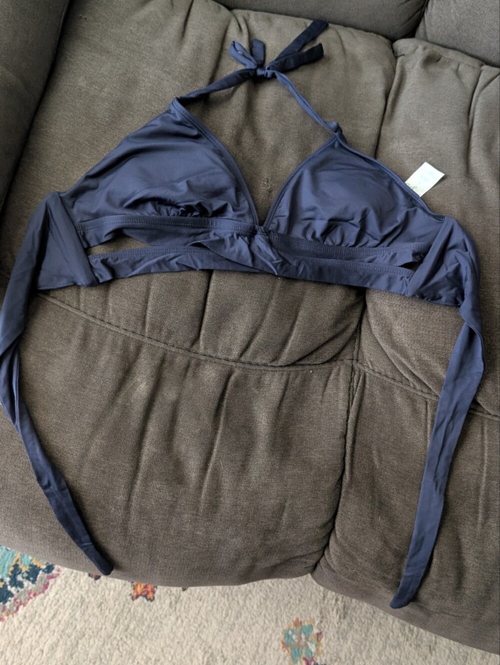 Kona Sol Navy Halter Triangle Bikini Top